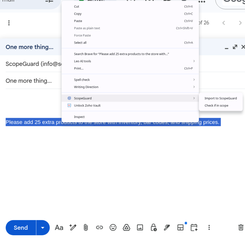 Transfer Scope ScopeGuard - Track Scope Creep, Protect Your Revenue